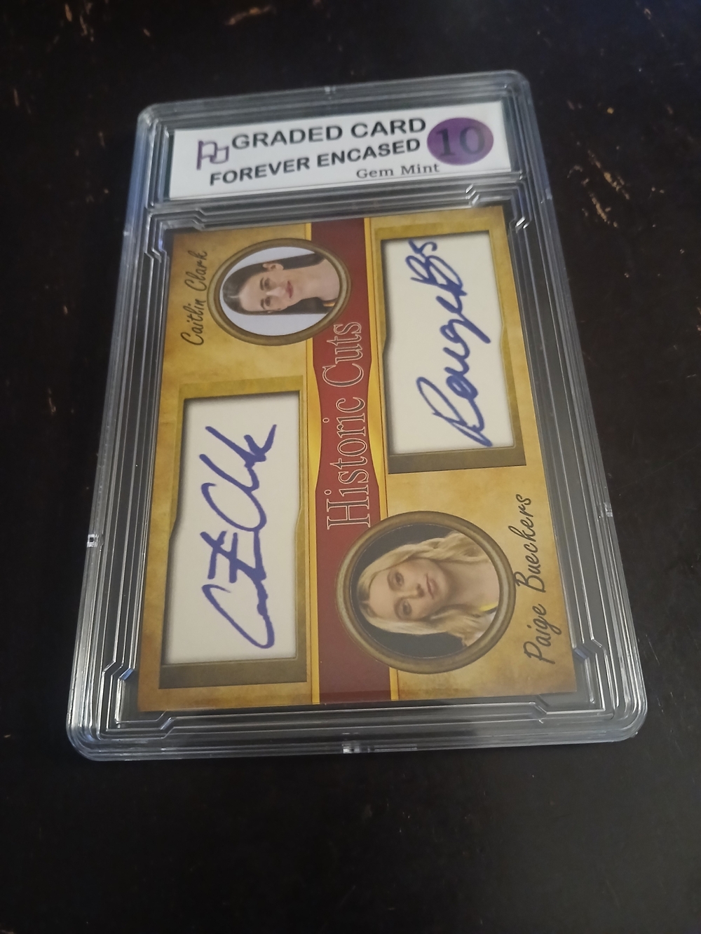 Historical Cuts Paige Busckers/Caitlin Clark Signed Custom Facsimile Gem Mint 10